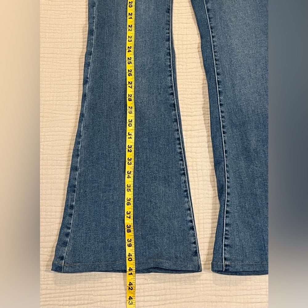 Free People We The Free Sunburst Blue Jayde Ultra High Rise Flare Leg Jeans 29 - Picture 14 of 16